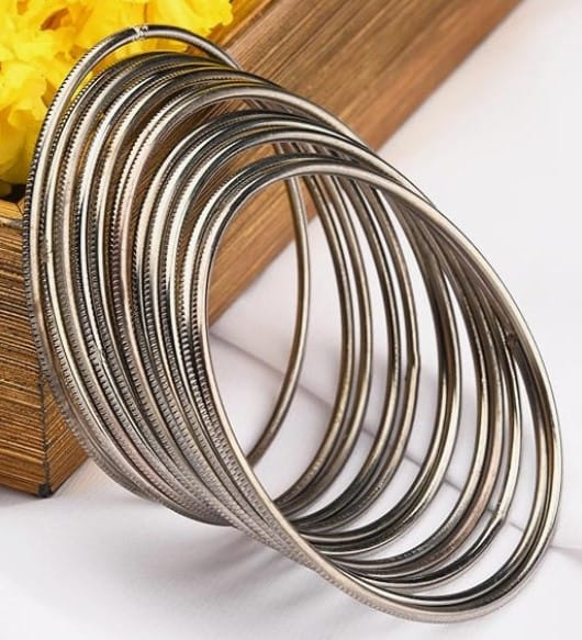 Bangle Set, Black metal bangle set, oxidised bangle set