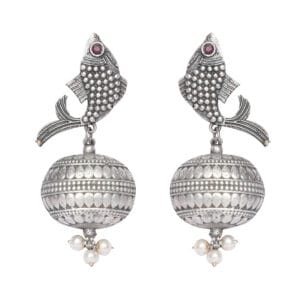 Fish Jhumka, Fish earrings, Animal earrings, oxidised jhumka, fushion earring, ethnic earrings, Jhumka, Jhumki, light weight jhumka, long jhumka, light weight jhumka, latest jhumka