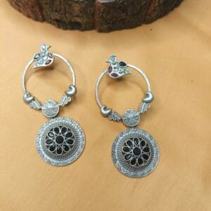 Silver Plated Floral Bird Earrings